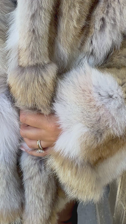 #97 Vintage Coyote Fur Jacket Size Medium
