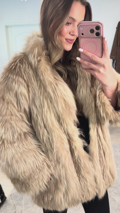 #GB6 Vintage Beige Fox Jacket