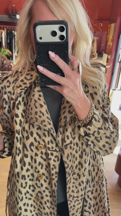 Vintage Spotted Trench Coat Size S/M