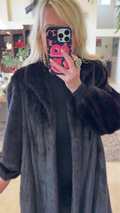#25 Vintage Mahogany Mink Fur Coat