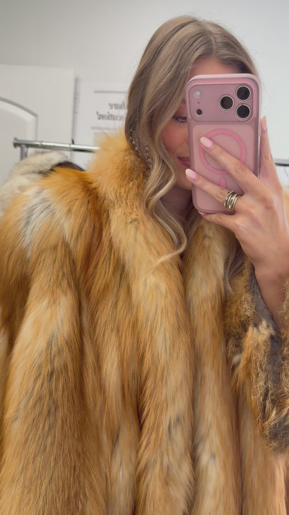 #9 Vintage Red Fox Coat Size S/M