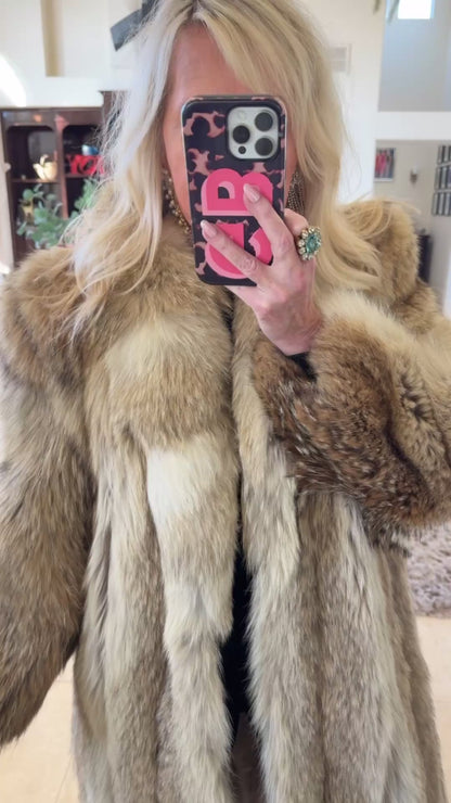 #37 Vintage Coyote Fur Full Length Coat