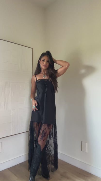 NEW!! "Dolce Diva" Satin and Lace Maxi Dres