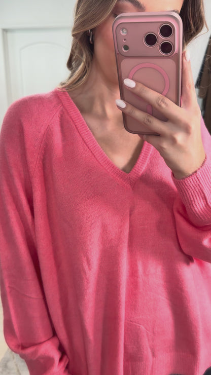 Anything Goes Knit Sweater in Coral