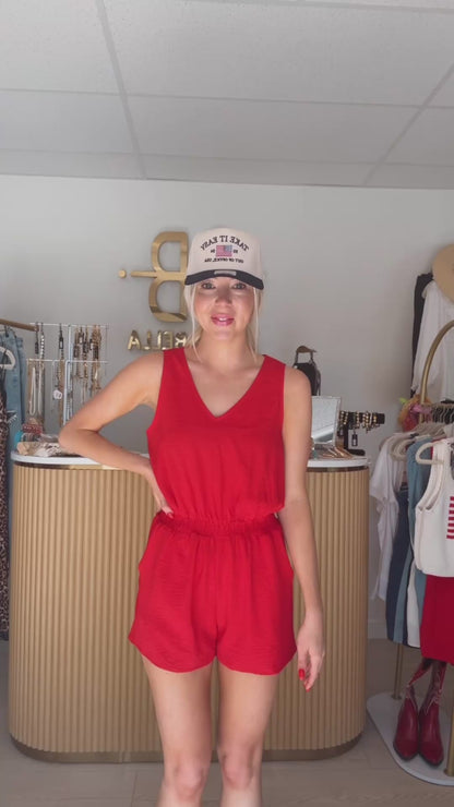 FINAL SALE!! Summer Days Romper in Red
