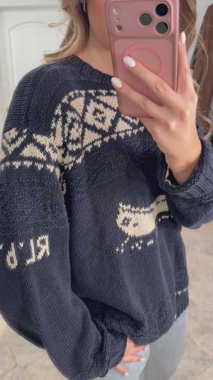 Vintage Ralph Lauren Hand Knit Sweater Size Large