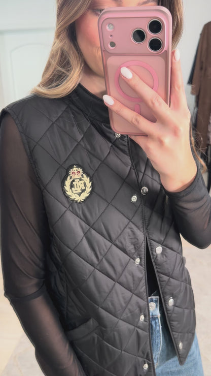 NEW!! Vintage Lauren Ralph Lauren Quilted Vest in Black