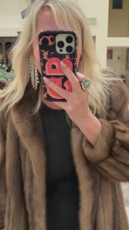 #46 Vintage Brown Mink Fur Coat