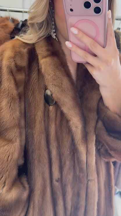 #46 Vintage Demi Buff Mink Fur Coat Size M/L