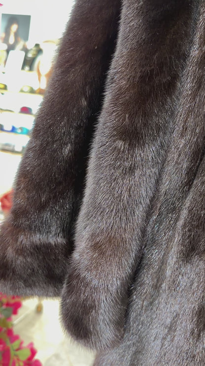 #34 Vintage Mahogany Mink Coat Size M/L