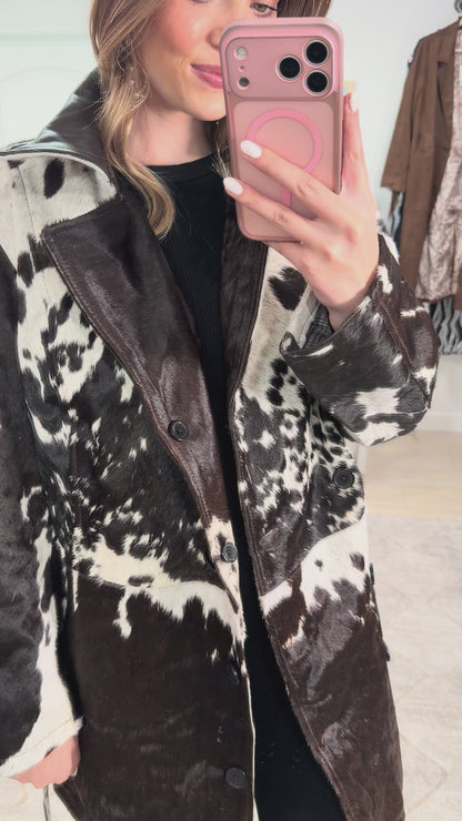 Cowhide Trench Coat #3 Size Medium