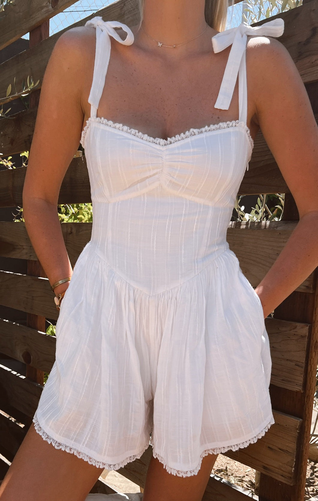 FINAL SALE!! The Regal Romper in White