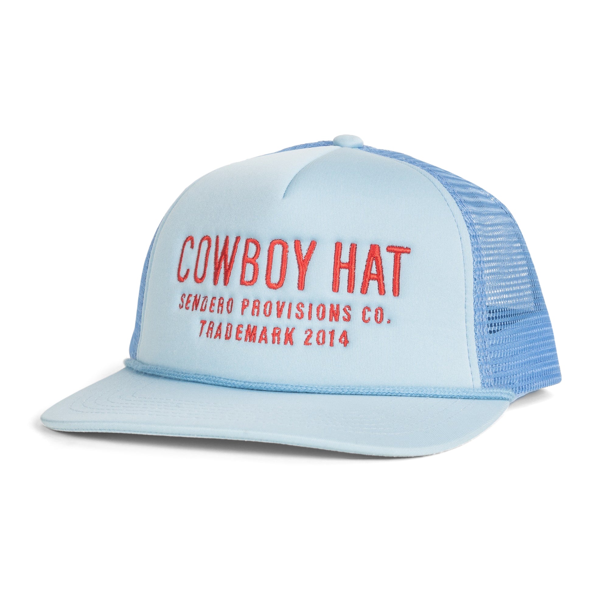 AS SEEN ON WHITNEY RIFE!! Cowboy Trucker Hat in Blue/Red (8288295059695)