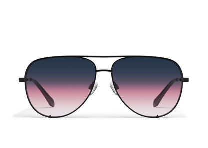 High Key Extra Large Polarized Black & Teal Aviators
