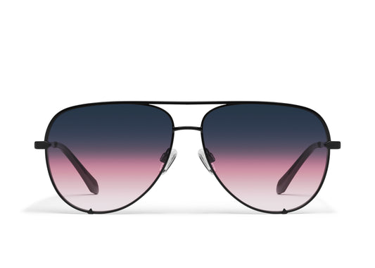 High Key Extra Large Polarized Black & Teal Aviators