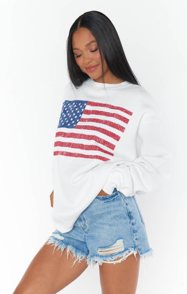 NEW! American Flag Stanley Sweatshirt by Show Me Your Mumu
