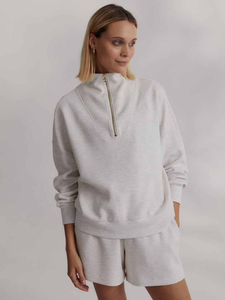 NEW!! Hawley Half Zip Sweatshirt in Ivory by VARLEY