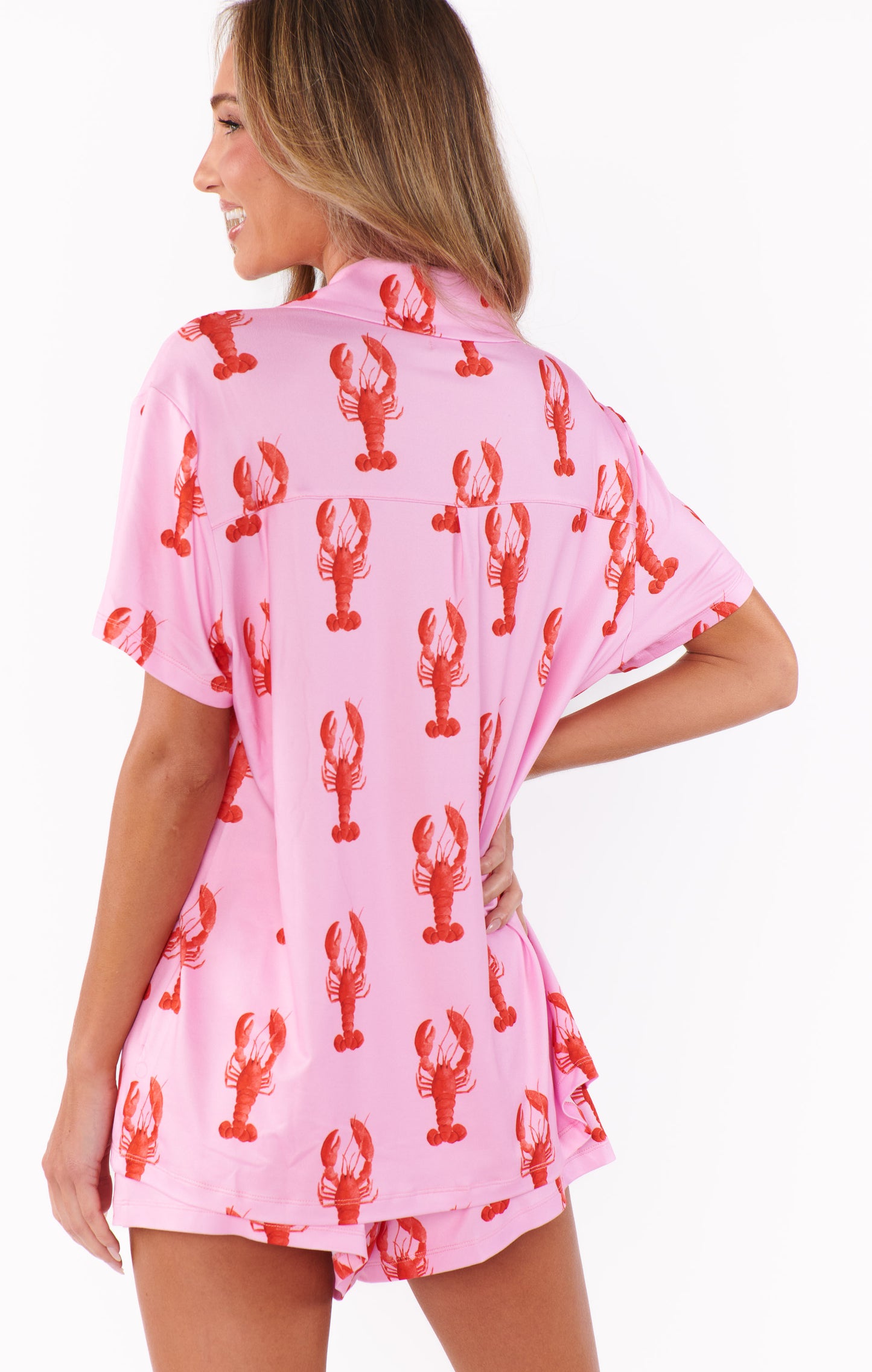 FINAL SALE!! Sunday Morning Pj Set in Pink Lobster