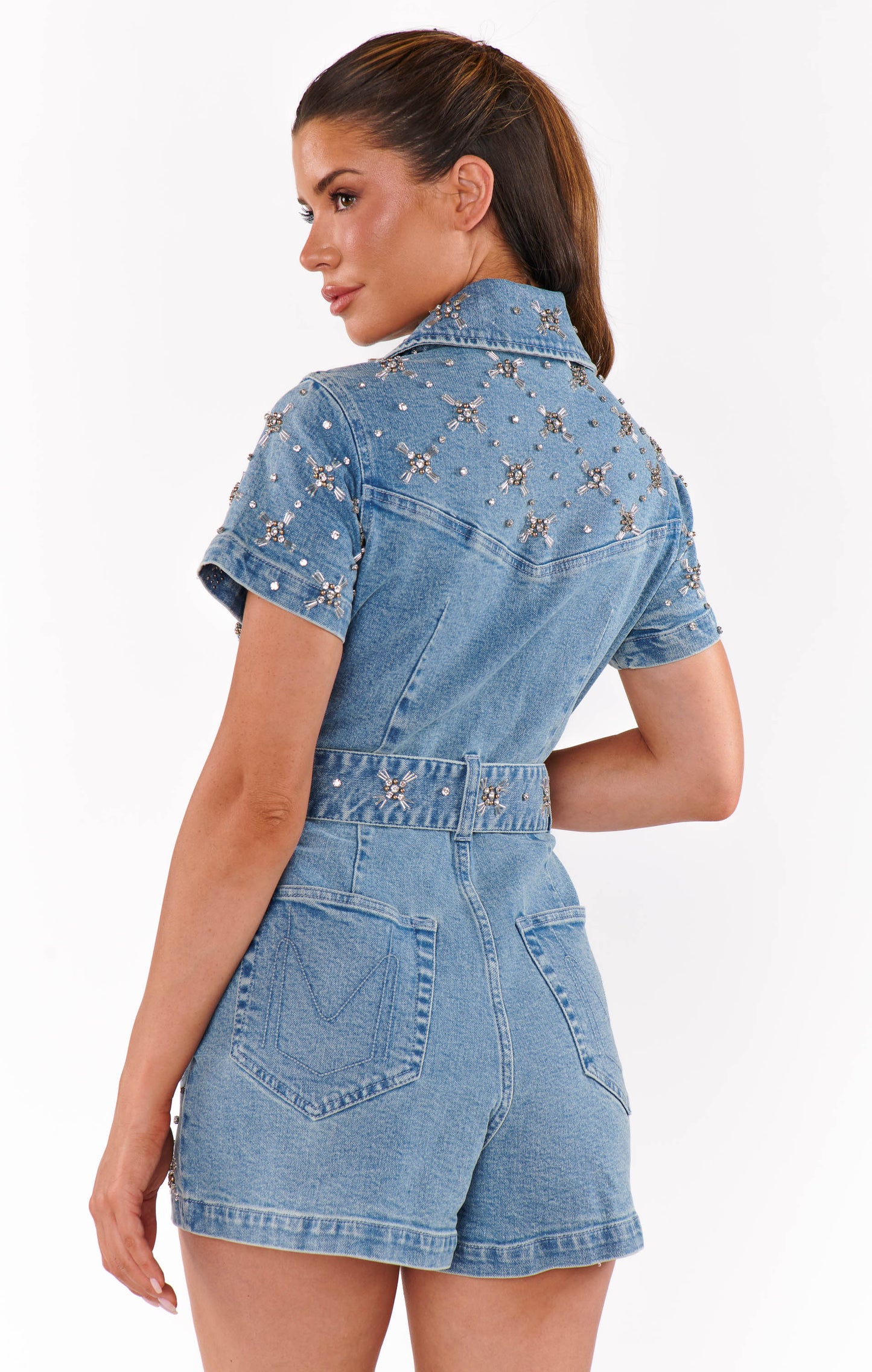 AS SEEN ON ASHLEE NICHOLS!! Dolly Rhinestone Romper
