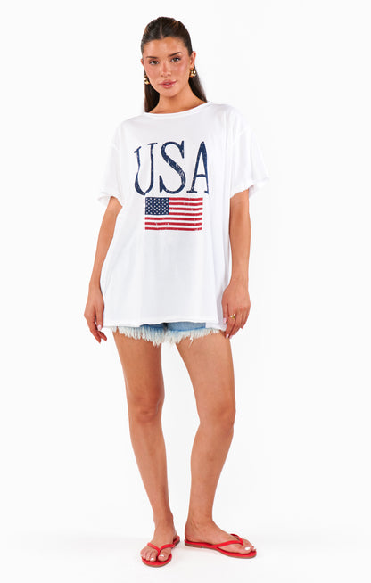 FINAL SALE!! Airport Tee USA Flag Graphic Tee