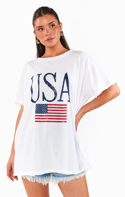 FINAL SALE!! Airport Tee USA Flag Graphic Tee