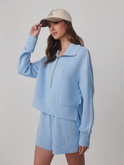 Davenport Half Zip in Airy Blue