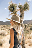The Cameron Turquoise and Crystal Panama Hat in Taupe - Glitzy Bella