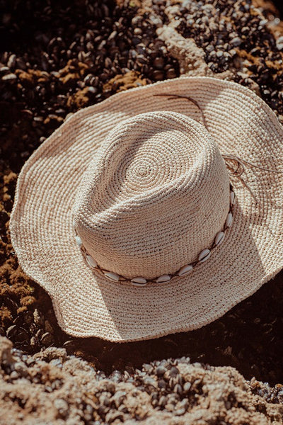 NEW!! Coastal Cowgirl Hat with Shell Trim
