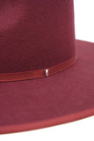 The "Billie" Wool Panama Hat in Burgundy