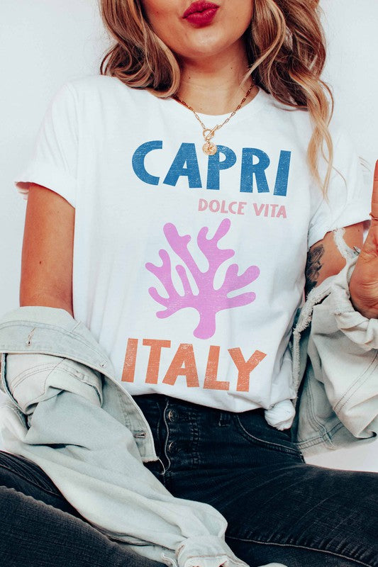 NEW!! Capri Graphic Tee in White
