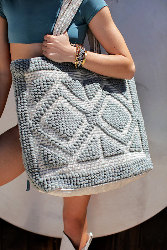 NEW!! Hand Woven Beach & Travel Bag in Gray
