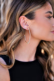 Geometric Crystal Hoop Earrings in Gold or Silver