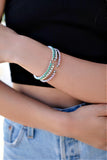 The Bali Rhinestone Stretch Cuff Bracelet in Blue