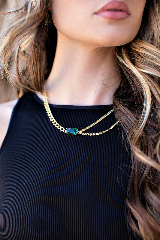 AS SEEN ON MICHELLE from VBB!! Emerald Chain Link Necklace
