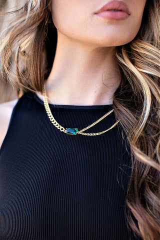 AS SEEN ON MICHELLE from VBB!! Emerald Chain Link Necklace