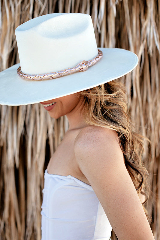 NEW!! The "Levi" Faux Suede Panama Hat in Ivory