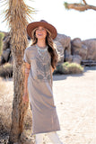 AS SEEN ON MICHELLE from VBB! “Freebird” Graphic T-Shirt Dress in Khaki