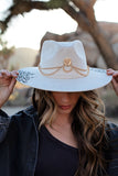 GB ORIGINAL:  The Suede Leopard Chain Hat in Ivory