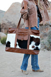 EXCLUSIVE!! Leather and Cowhide Travel Bag in 3 Colors!