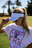 NEW!! Crystallized Washed Cotton Visor in White