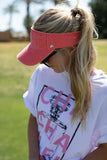 NEW!! Crystallized Washed Cotton Visor in Coral