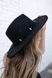 The "Santa Fe" Faux Suede Panama Hat in Black