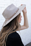 The "Santa Fe" Faux Suede Panama Hat in Taupe