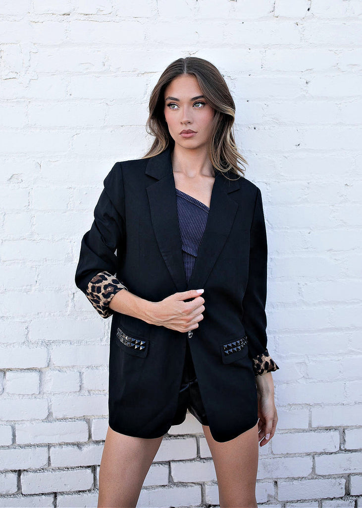 NEW!! The Rock Studded Blazer in Black in sizes S-2XL