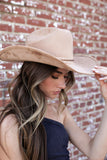 The "El Dorado" Faux Suede Cowboy Hat in Tan