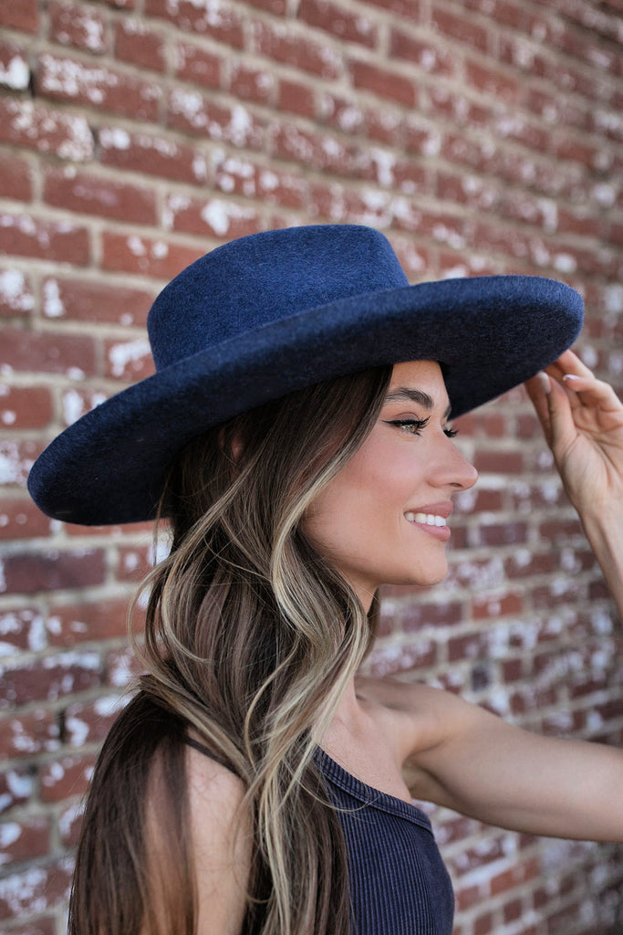 NEW!! The "Lex" Beverly Wool Panama Hat in Navy