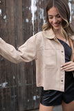 NEW!! Faux Suede Star Shacket in Tan