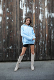 GB ORIGINAL!! Hoodie Sweatshirt in Tiffany Blue w/ Swarovski Crystal Drawstring
