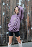 NEW!! GB ORIGINAL!! Hoodie Sweatshirt in Plum w/ Swarovski Crystal Drawstring