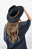 NEW!! The "Joshua" Faux Suede Panama Hat in Black